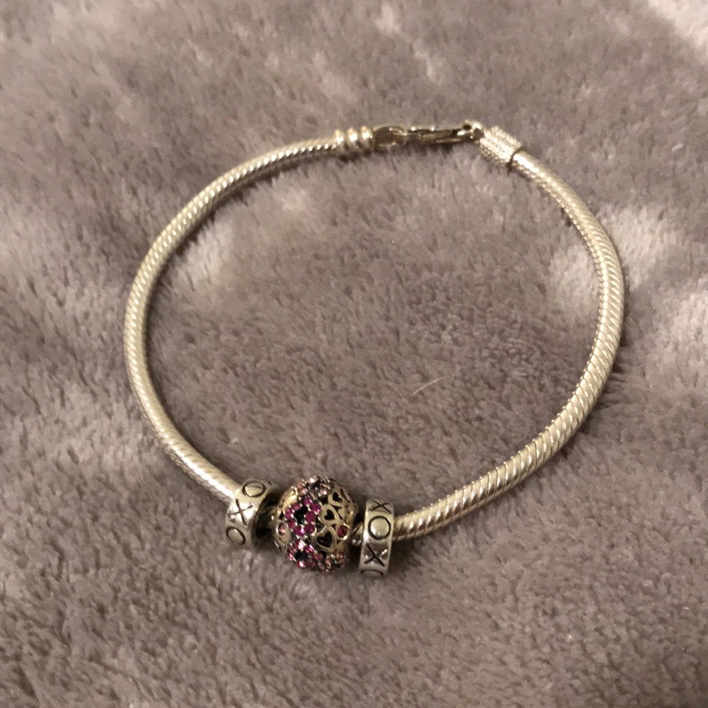 CHAMILIA | Sterling Silver Heart/Love Charm Bracelet